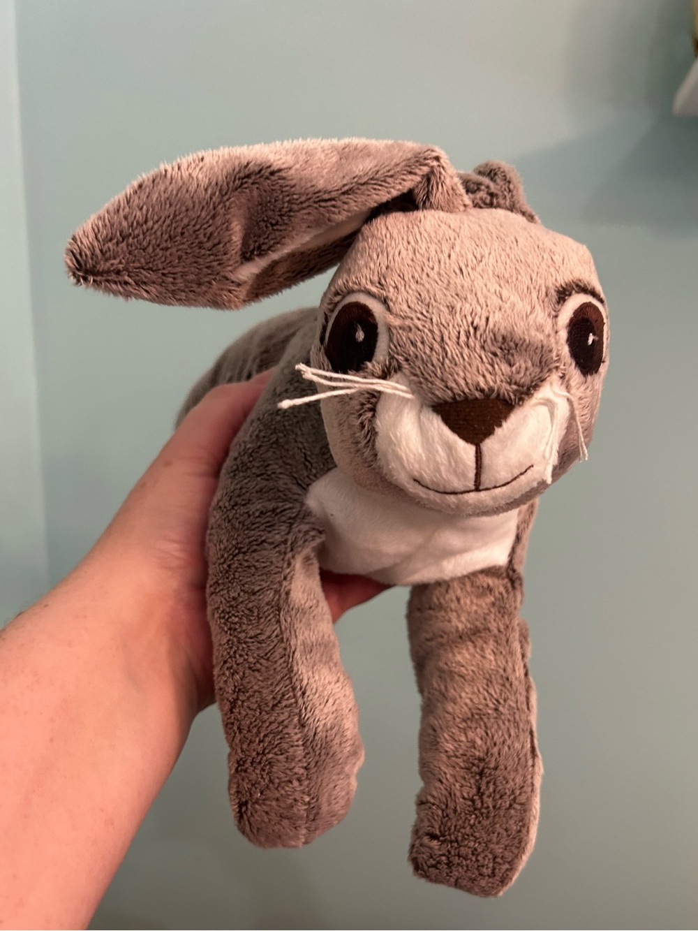 IKEA Vandring Hare Gray Bunny Rabbit 16" Plush Stuffed Animal